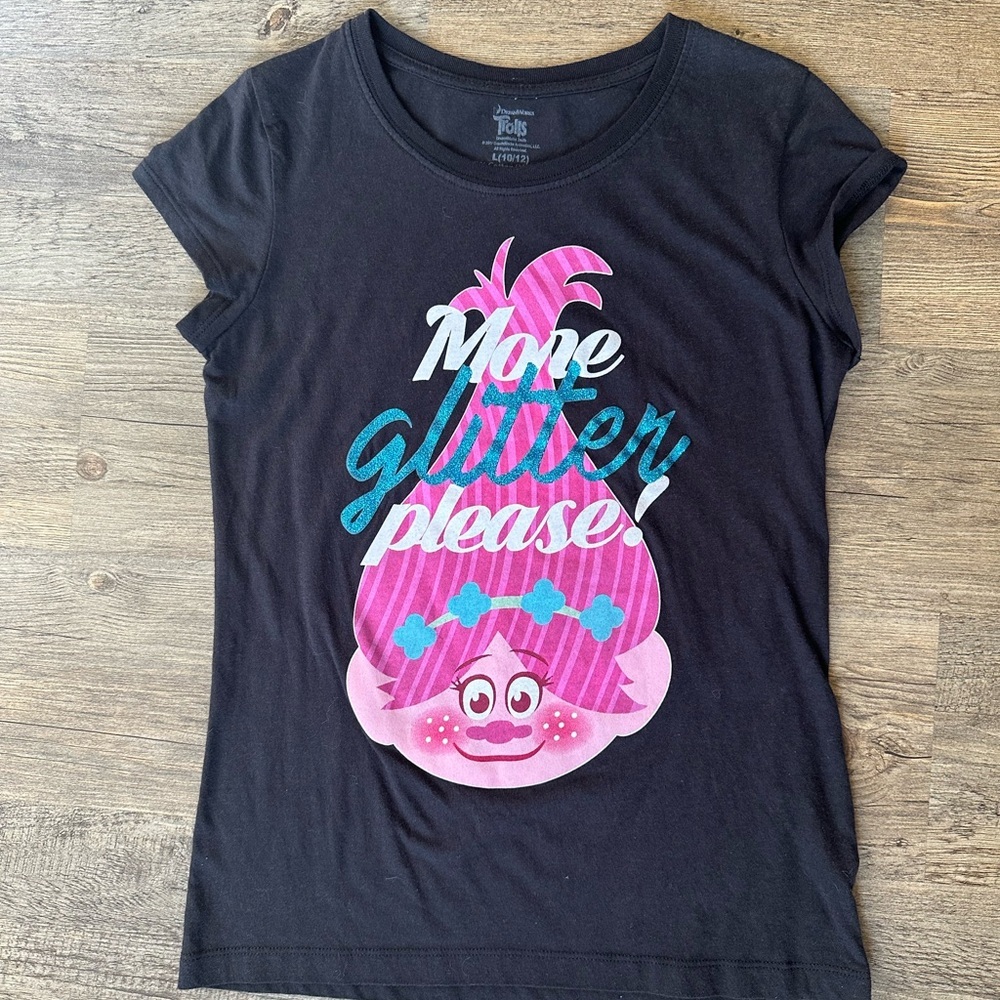 Disney Black and Pink Glitter Kids T-Shirt